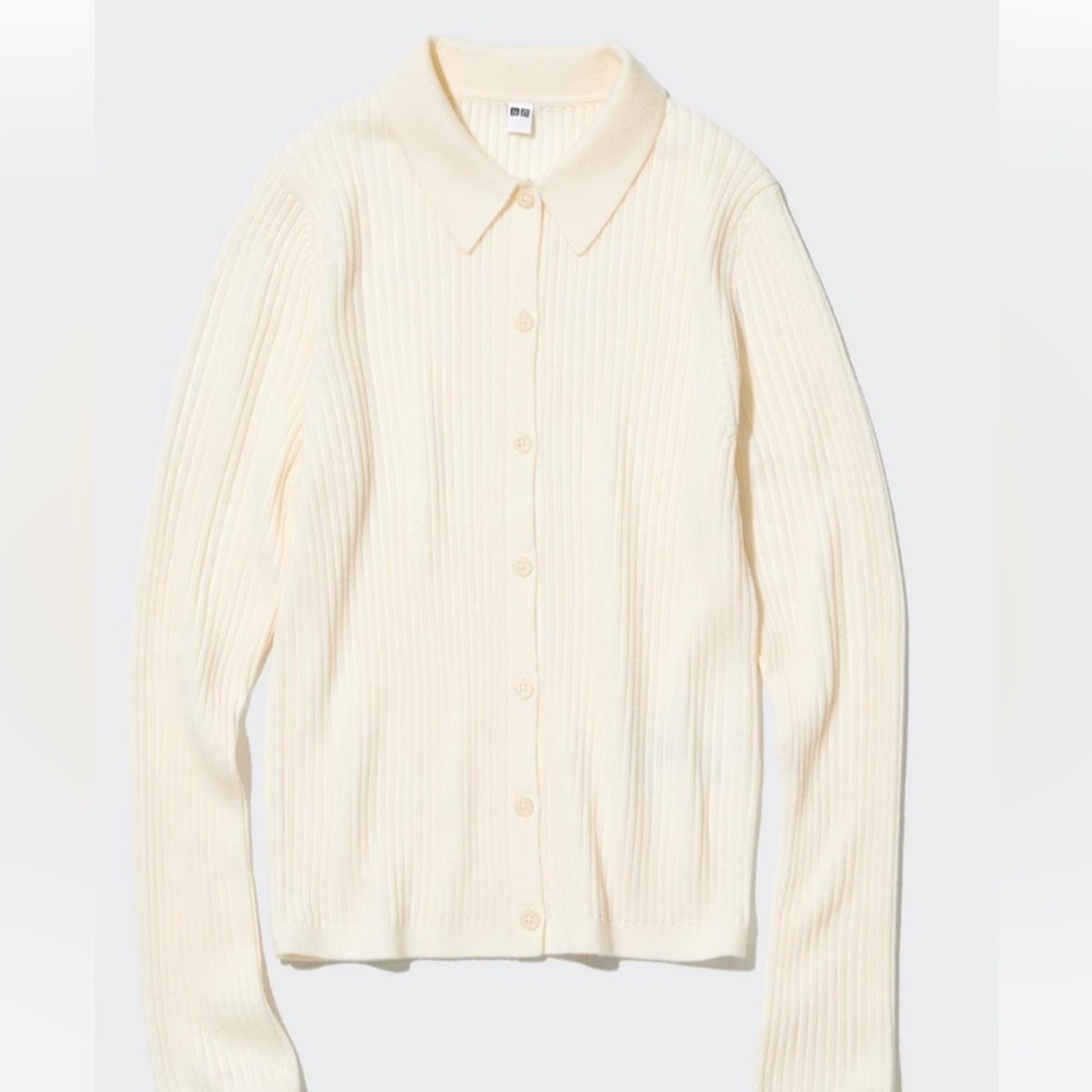 Uniqulo extra fine merino wool polo cardigan
